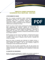 Procedimentos Sobre Honorarios Sugeridos Pelo Ibape MG 2022 2024