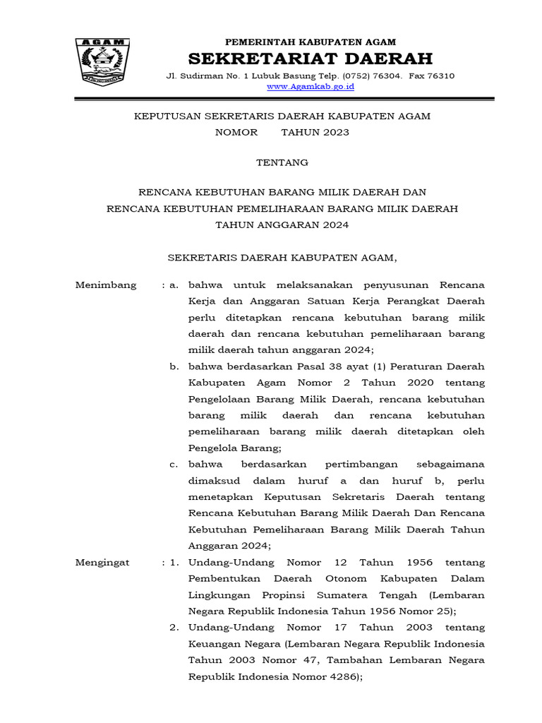 SK RKBMD Dan RKPBMD 2024 | PDF