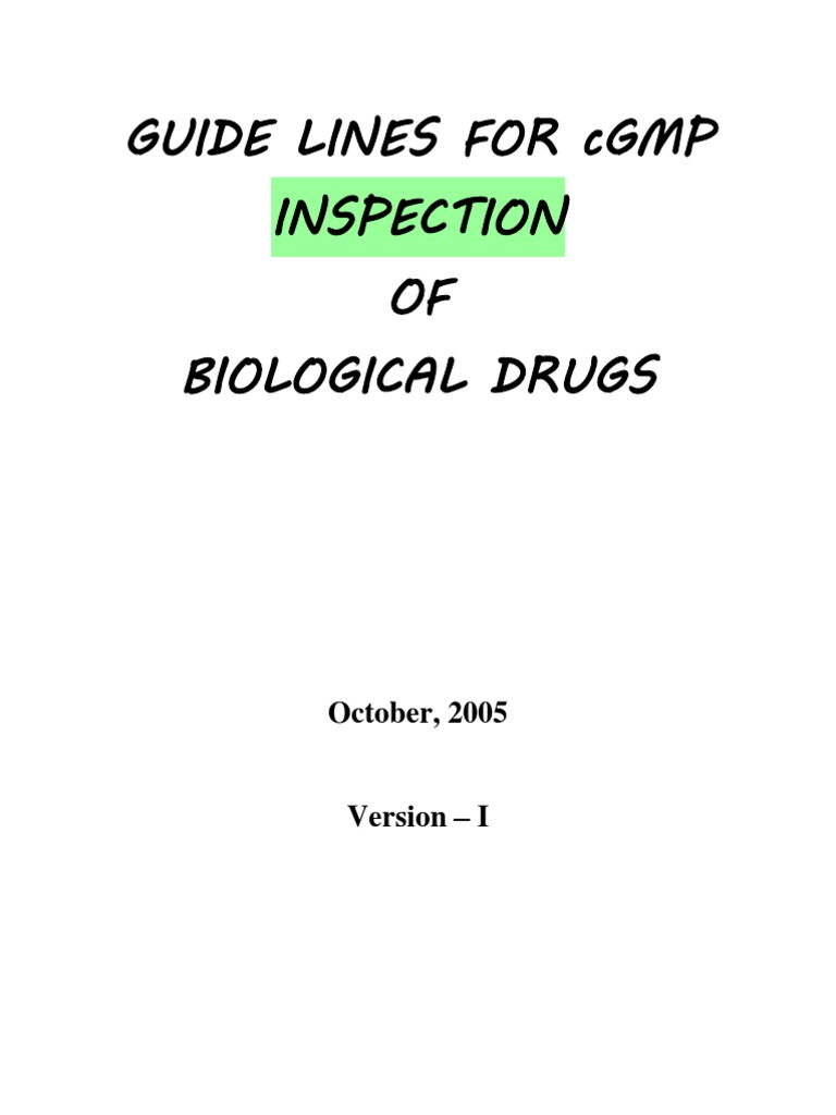 Guide Lines For CGMP Inspection | PDF | Verification And Validation ...