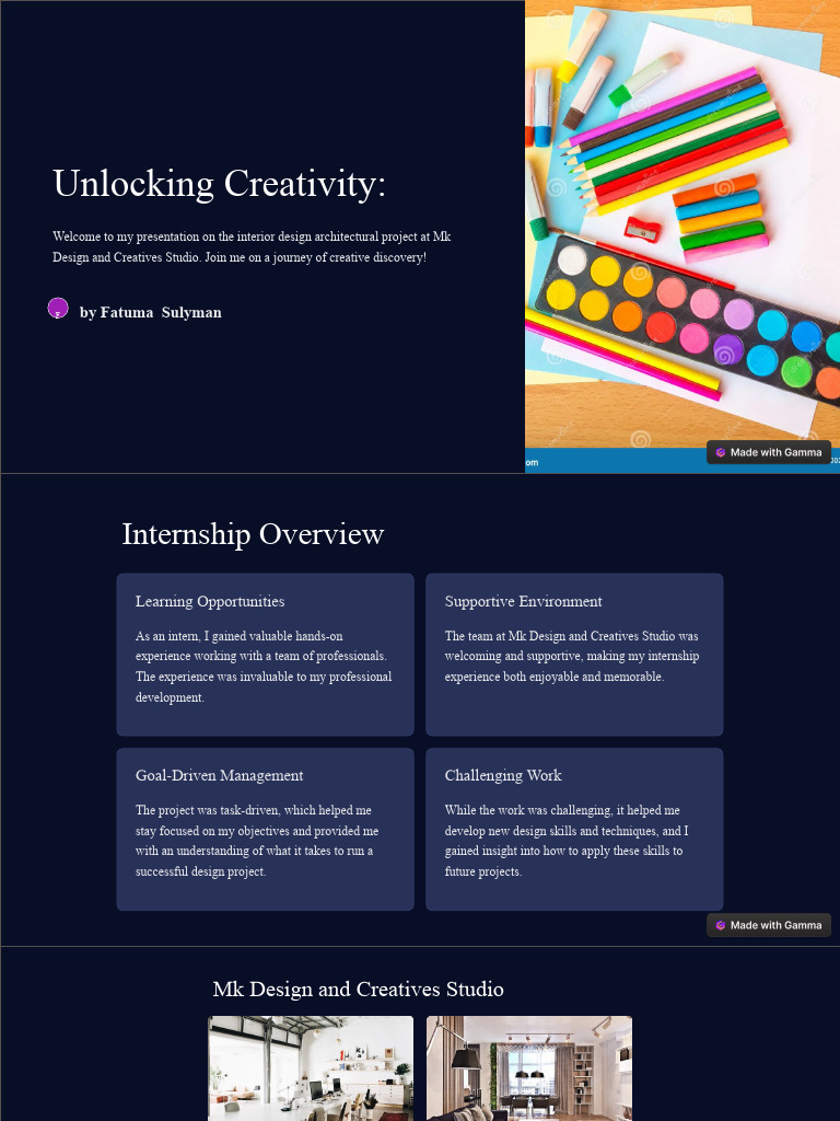 Interior Design Internship Insights | PDF | Creativity | Design