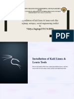 Installation of Kali Linux & Learn Tools Like
