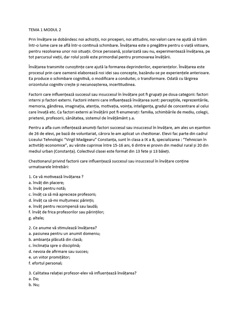 Tema 1 Modul 2 | PDF