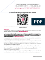 ¡Muchas Gracias VICTOR MURIAS CACERES!: Código QR para El Control Sanitario de Pasajeros Con Destino A Las Islas Baleares