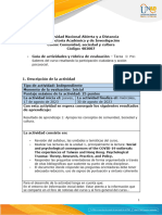 Guía de Actividades y Rúbrica de Evaluación - Tarea 1 - Presaberes Del Curso Resaltando La Participación Ciudadana y Acción Psicosocial
