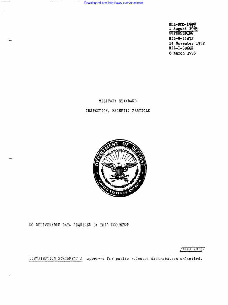 Military Standard for Magnetic Inspection | PDF | Specification ...