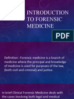 Introduction To Forensic Medicine