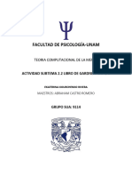 Actividad Subtema 2.2, Teoría Computacional de La Mente, Ekaterina Kourchenko Rivera 9114 SUA