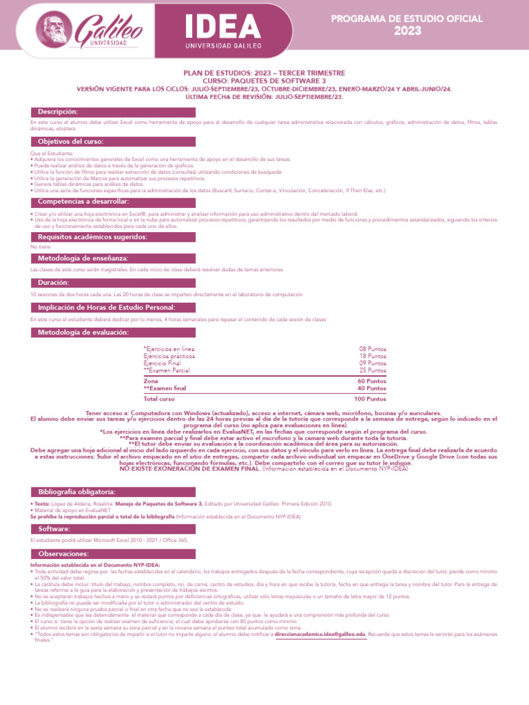 3 Paquetes de Software 3 Pe2023 Tri3-23 | PDF | Microsoft Excel ...