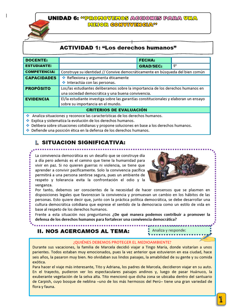 5° DPCC - Actividad | PDF | Derechos humanos | Derechos