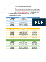 Taller Habilidades Cognitivas I° Medio Horarios