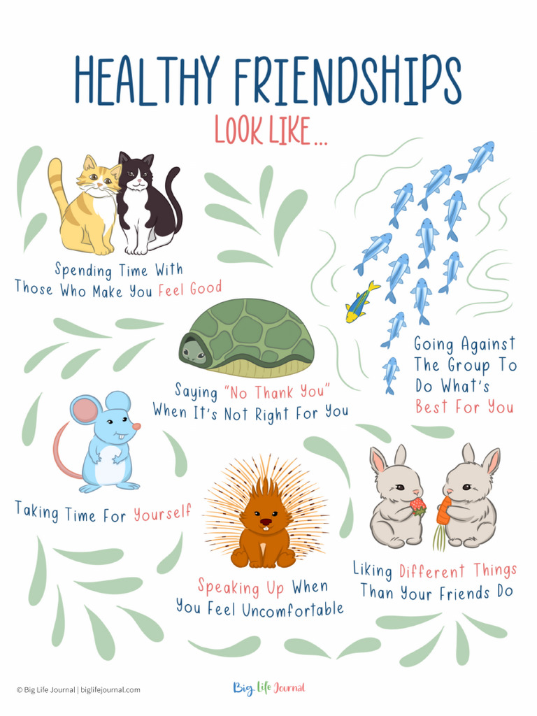 Healthy friendships looks like a4 poster big life journal pdf