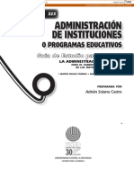 Administración de Instituciones: O Programas Educativos