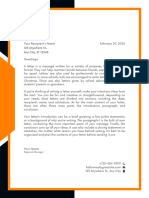 Black and Orange Modern Company Letterhead