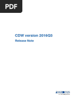 CDW Version 2016Q3 Release Note
