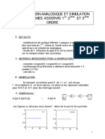 Tp1 Modelisation Analogique Et Simulation Des Systemes Asservis 1er 2ème Et 3èm