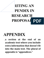 Writing An Appendix in Research