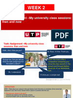 Pre Grado Week 2 - Task Assignment - My University Class Sessions Then and Now