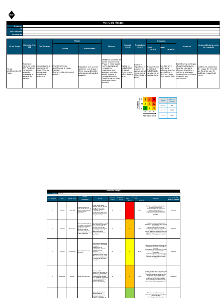 Matriz de Riesgos para Proyecto ServiPro | PDF | Software | Riesgo