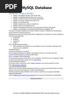 16 Lectures On MYSQL DATABASE Statements
