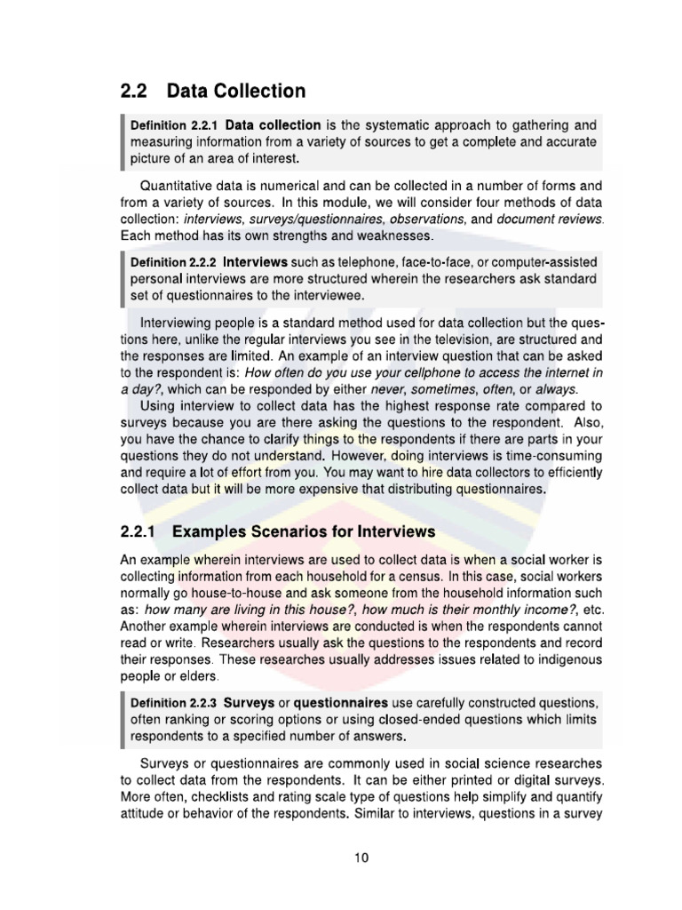 Data Collection Methods | PDF