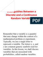 Distinguishes Between A Discrete and A Continuous Random