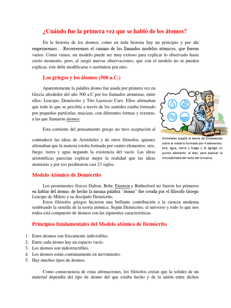 Teoría Modelos Atómicos Ii Pdf átomos Núcleo Atómico