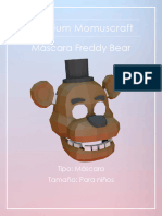 Máscara Freddy Bear para Niños - Premium Momuscraft