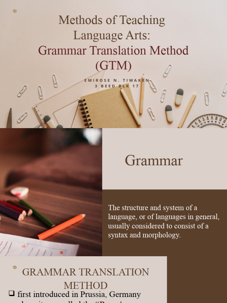 Overview of the Grammar Translation Method | PDF | Second Language ...