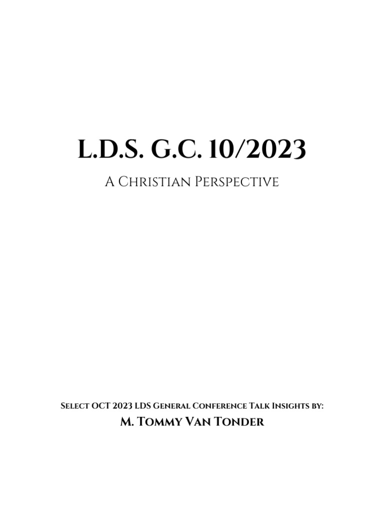 A Christian Perspective, 10.2023 Mormon General Conference M.T.V.T.1 PDF Faith Salvation