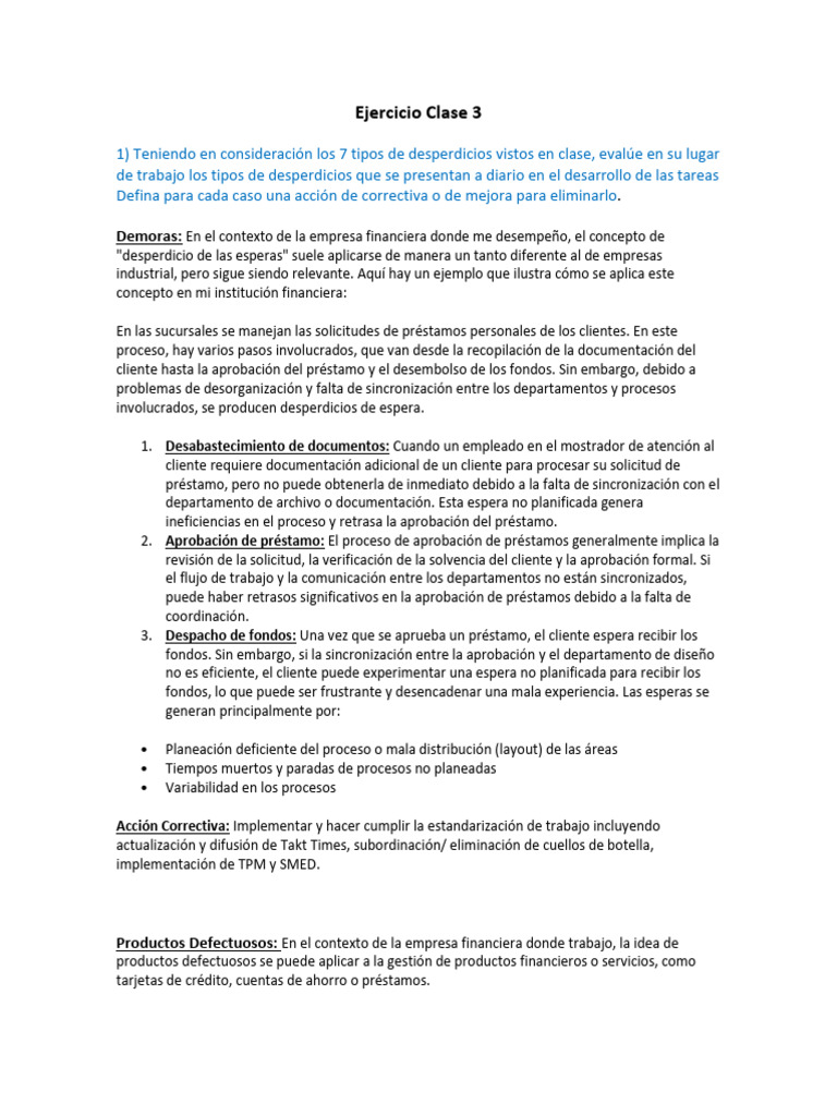 Ejercicio Clase 3 | PDF | Crecimiento personal y profesional | Negocios