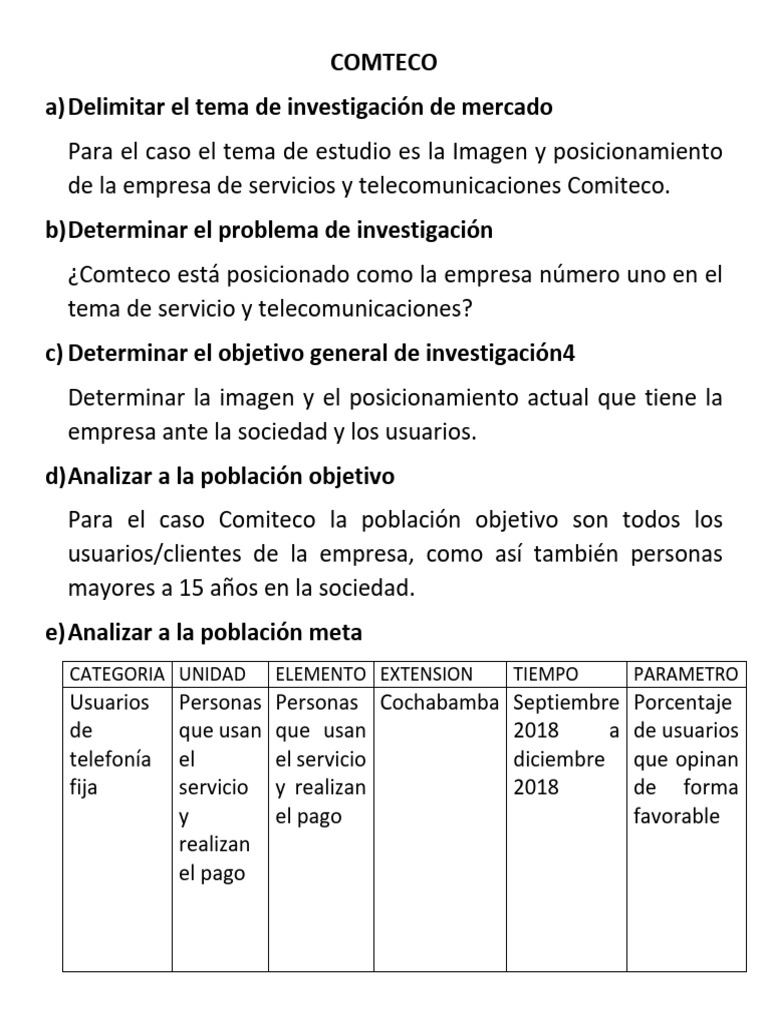 Imagen y Posicionamiento de Comteco | PDF | Muestreo (Estadísticas)