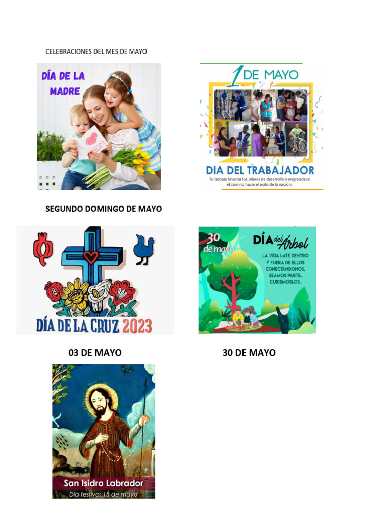 Celebraciones del mes de mayo | PDF