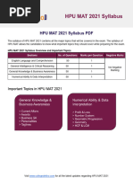 HPU MAT 2021 Syllabus PDF