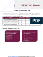 HPU MAT 2021 Syllabus PDF