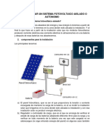 Como Calcular Un Sistema Fotovoltaico Aislado o Autonomo