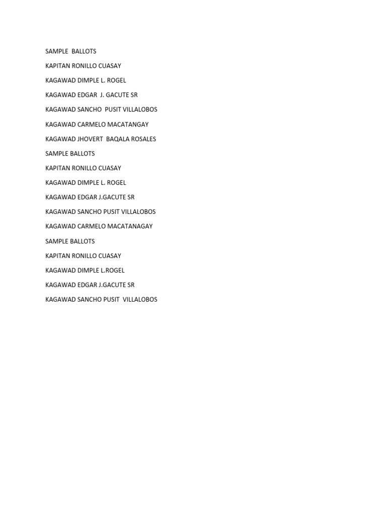 Sample Ballots | PDF