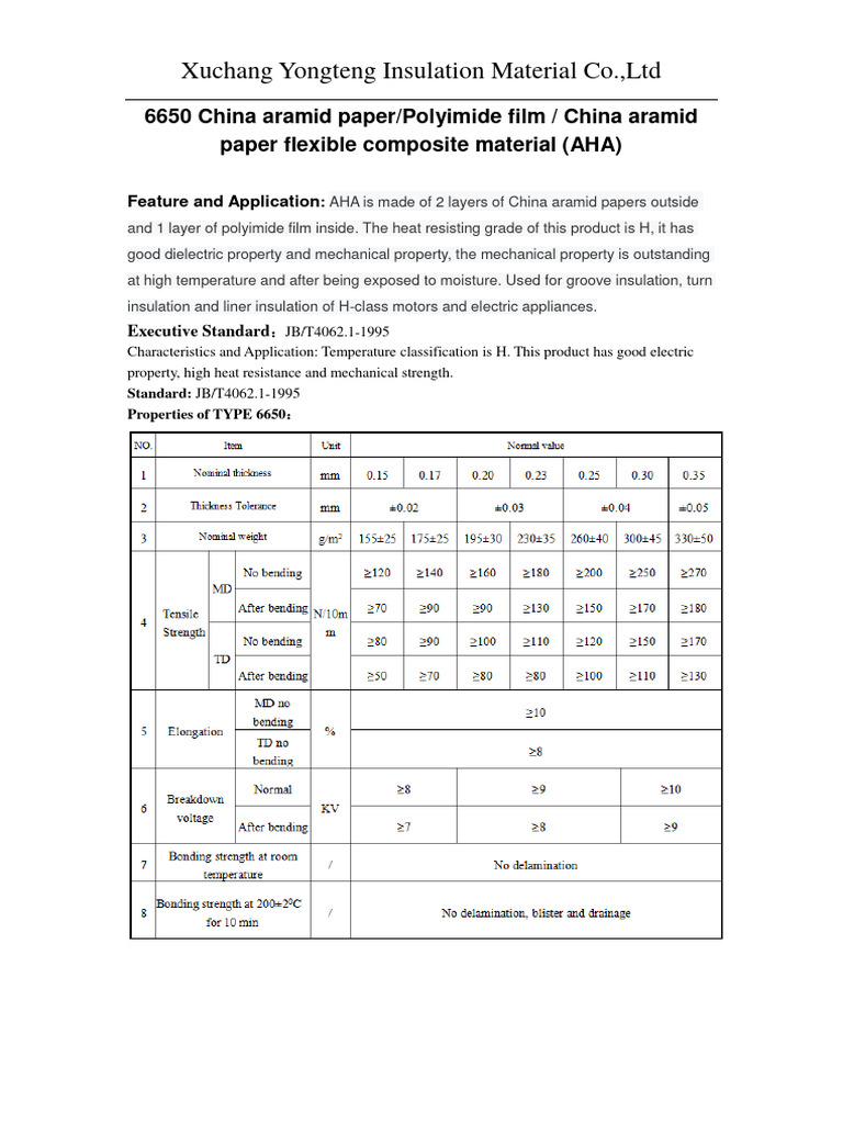 AHA Technical Data | PDF