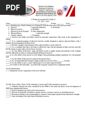 1st PRELIM ASSESSMENT ICT GRADE 7