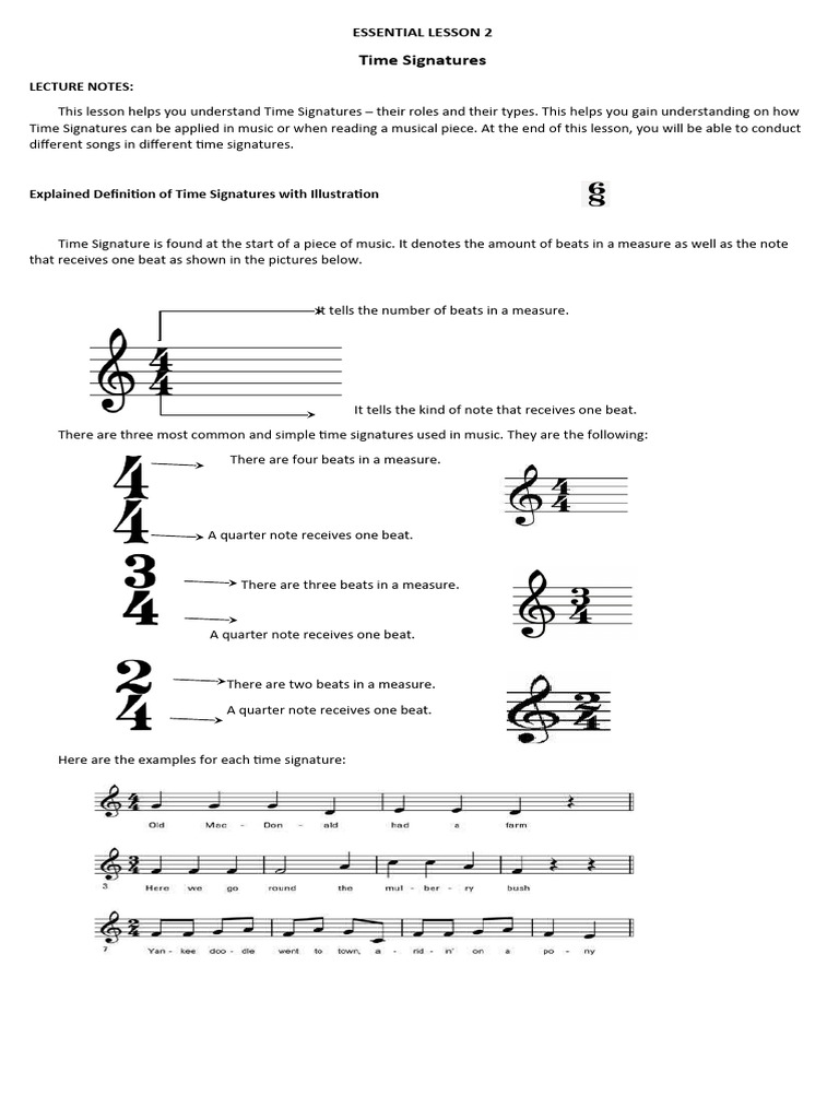 Understanding Time Signatures in Music | PDF | Composition (Visual Arts ...