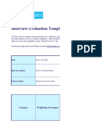Interview Evaluation Template Excel 3
