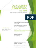 Clinical Microscopy and Parasitology Section Schedule