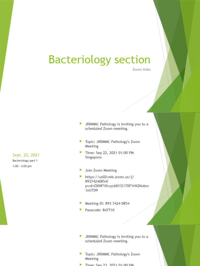 Bacteriology Section PDF Pathology Medical Specialties