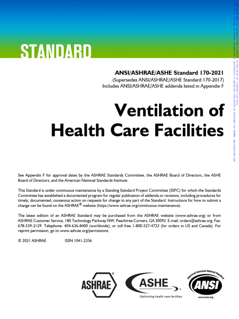 Ashrae 170 2021 PDF