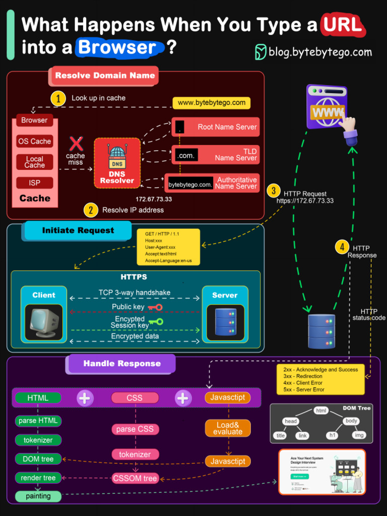 What Happens When You Type A URL Into A Browser? | PDF