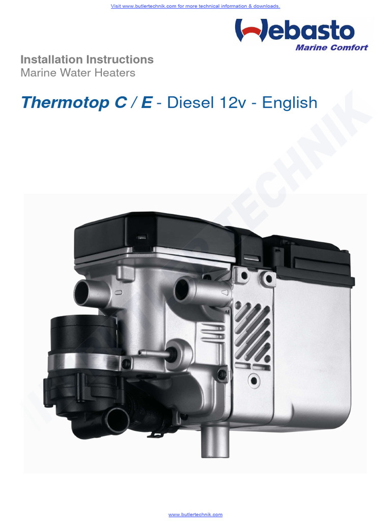 Webasto Heater Marine Thermo Top Installation Manual | PDF | Water