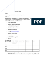 Subject-Application For The Post of A Chemistry Teacher