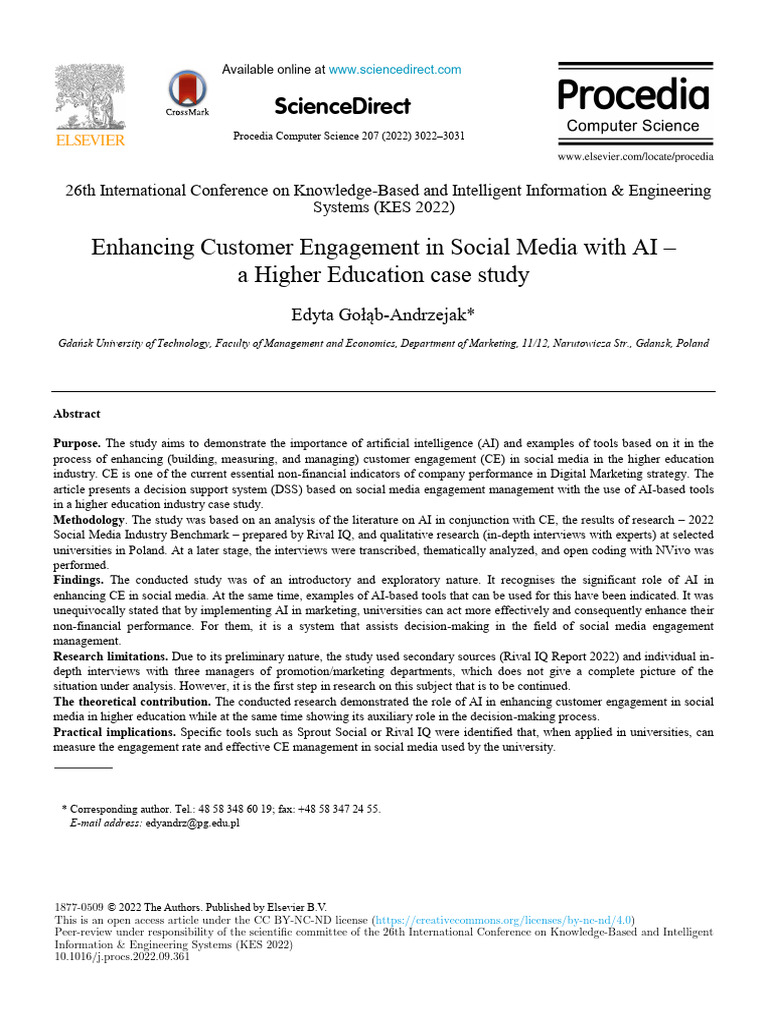 AI-Driven Customer Engagement in Higher Ed | PDF | Artificial ...