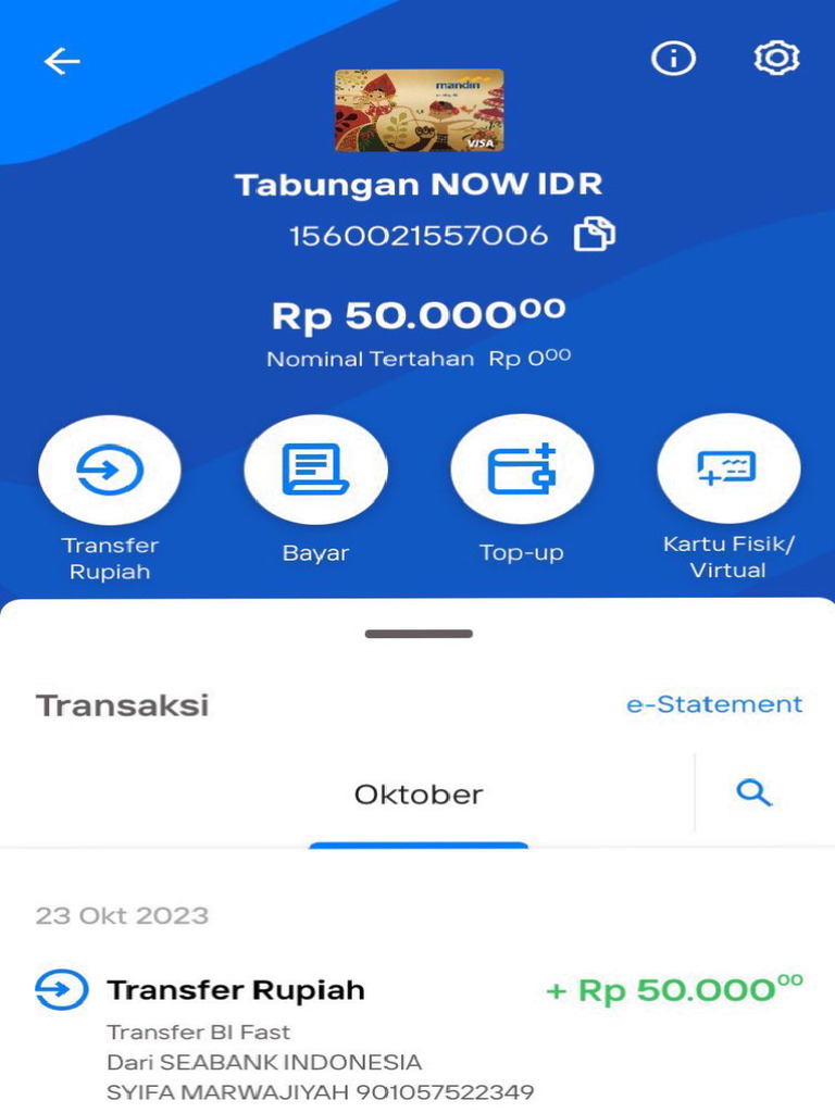 sms banking mandiri cek mutasi
