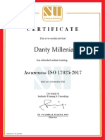 Certificate - Danty Millenia