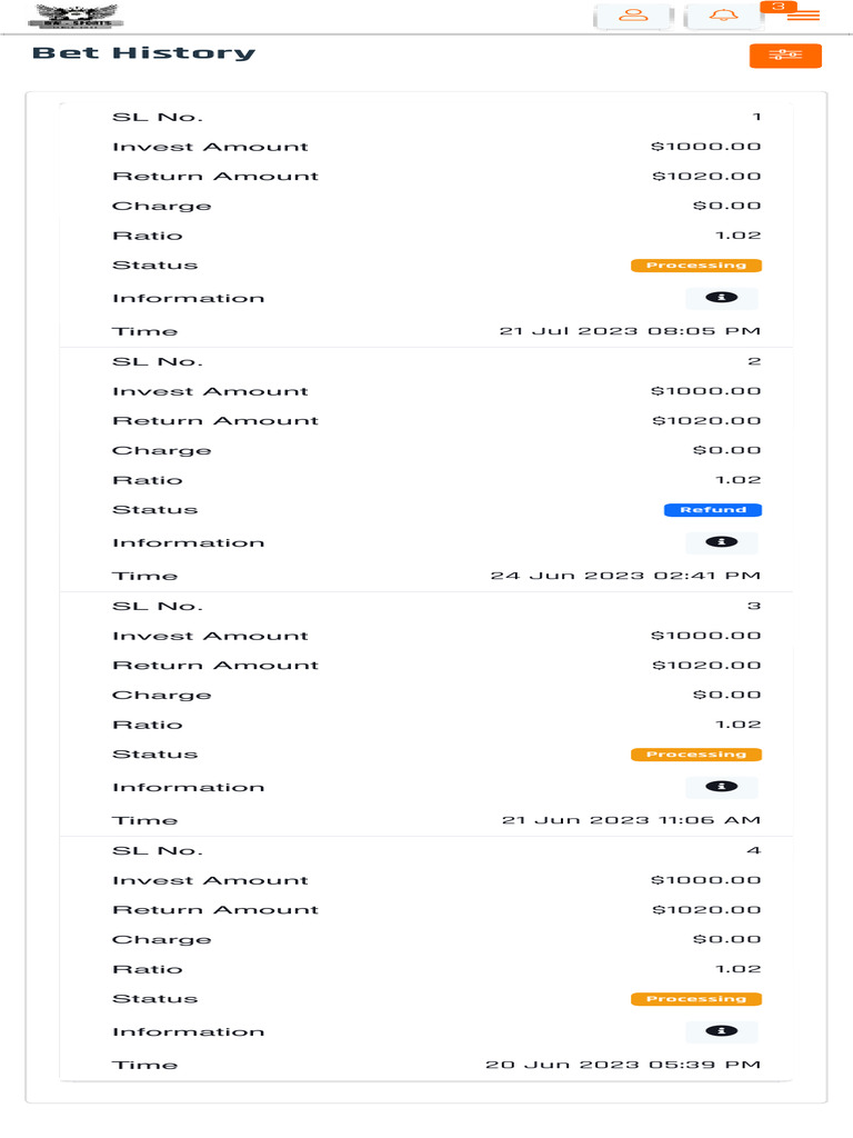 BwSports Bet History PDF